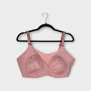 Knix Womens Wireless Bra Pink Sz 8 (40E/42E) Adjustable Strap Support